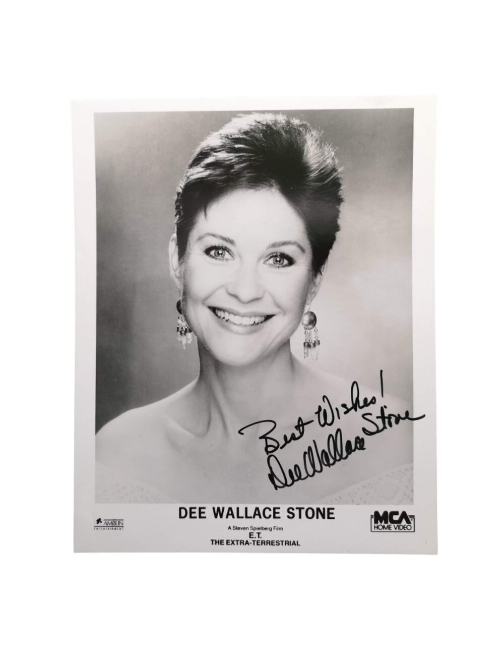 Dee Wallace Stone B&W Head Shot 8 x 10 Mother ET Extra Terrestrial MCA Signed